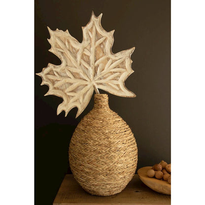 Hand-carved Paulownia Wood Maple Leaf