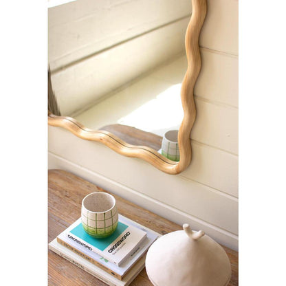 Wooden Squiggle Framed Mirror