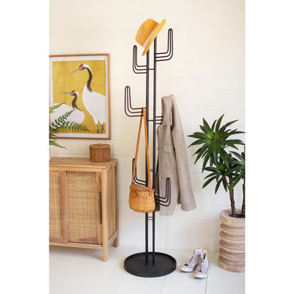 Black Iron Cactus Coat Tower - Kd Not Freight