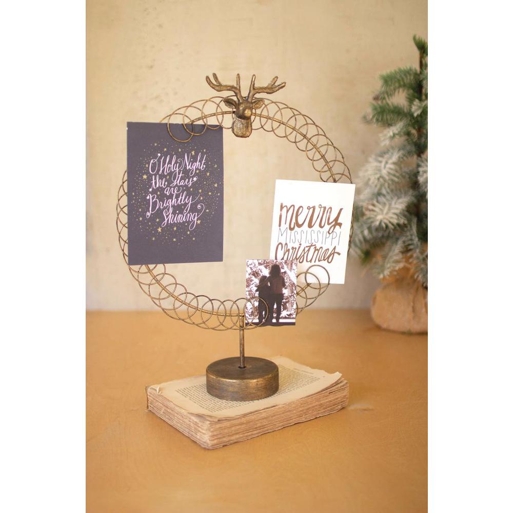 Round Wire Christmas Card Holder On A Stand