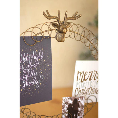 Round Wire Christmas Card Holder On A Stand