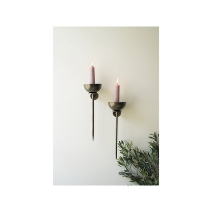 Set Of Two Metal Wall Taper Candle Holders