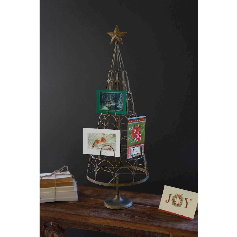 Metal Christmas Tree Card Holder