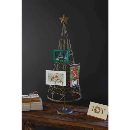 Metal Christmas Tree Card Holder