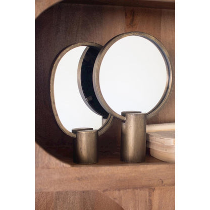 Set Of Two Antique Gold Tabletop Mirrors