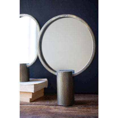 Set Of Two Antique Gold Tabletop Mirrors