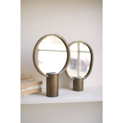 Set Of Two Antique Gold Tabletop Mirrors
