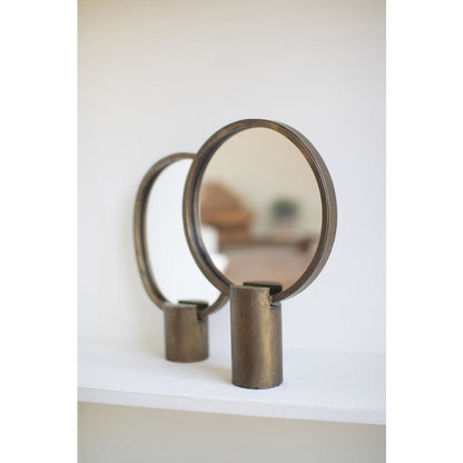 Set Of Two Antique Gold Tabletop Mirrors