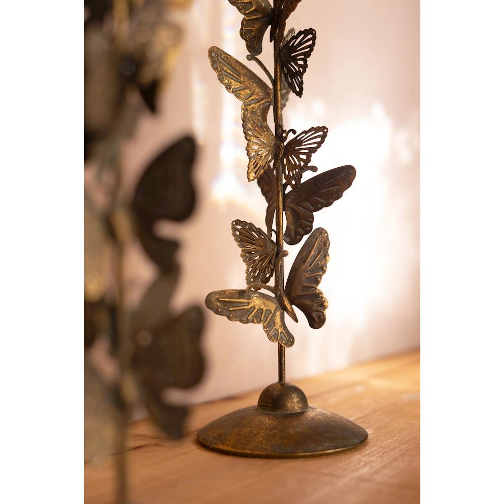 Set of Two Butterflies Taper Candle Holders