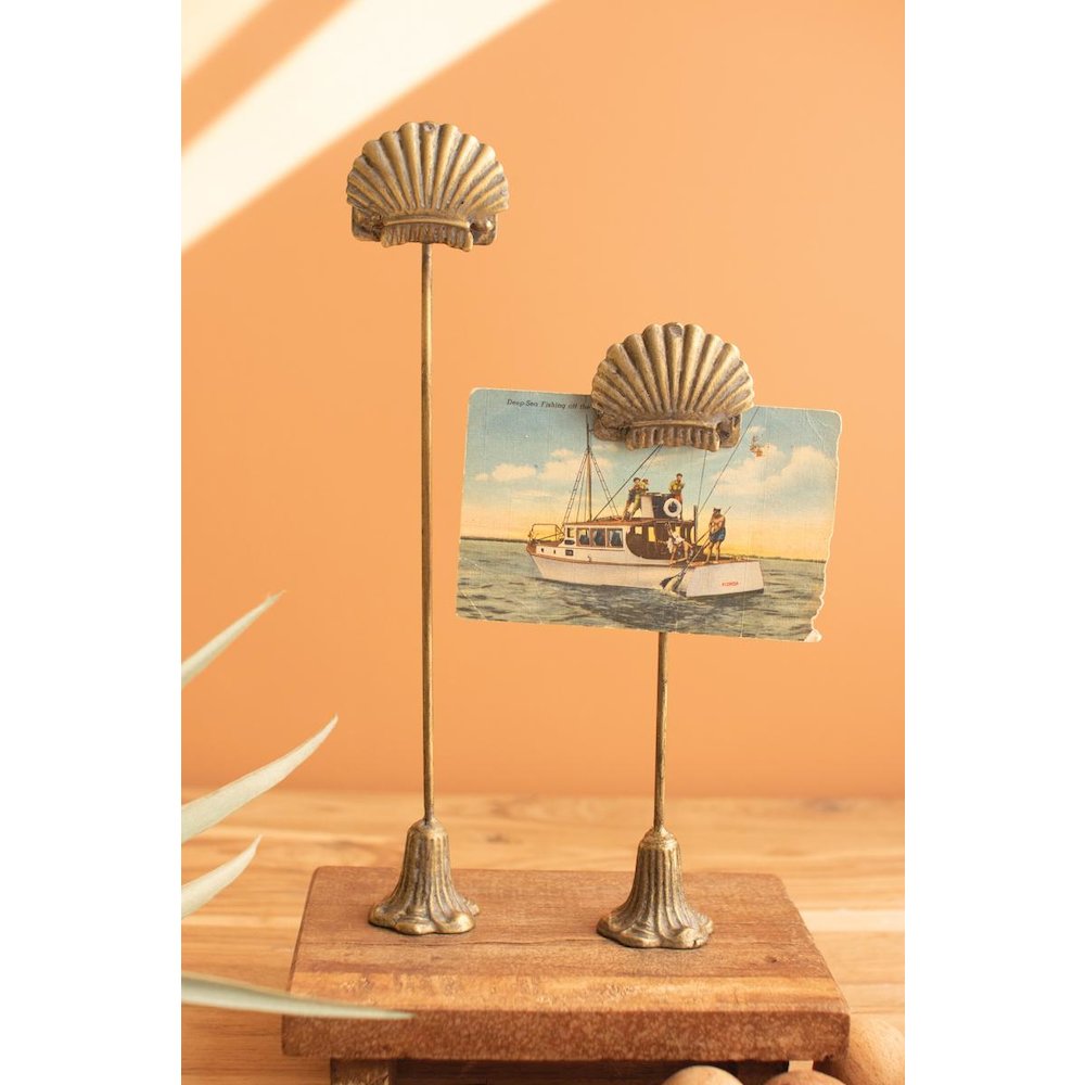 Set of Two Metal Note Clips - Shell