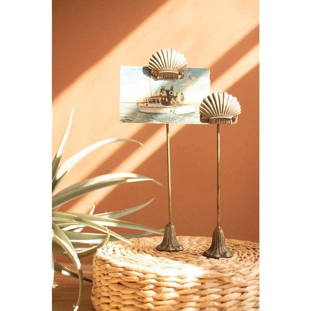 Set of Two Metal Note Clips - Shell