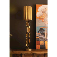 Tall Metal Table Lamp with Antique Gold Finish - #1