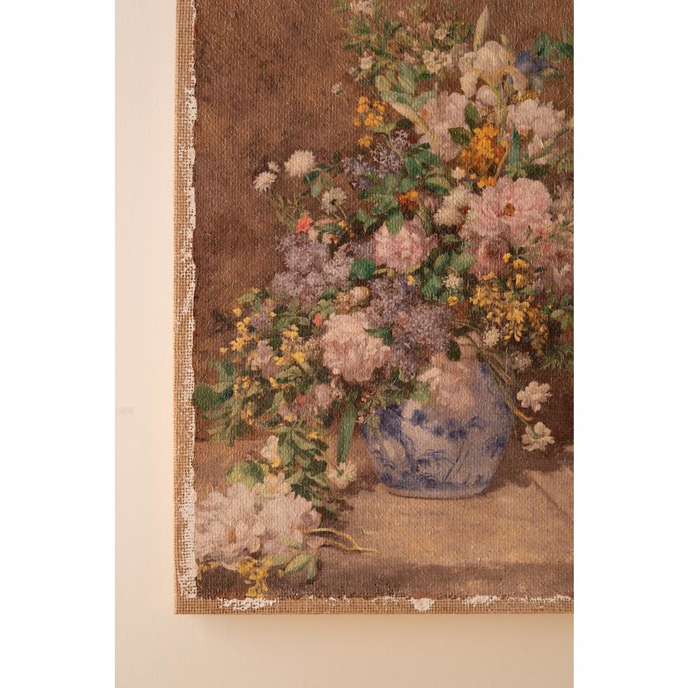 Set of Two Canvas Paint Over Print Flowers