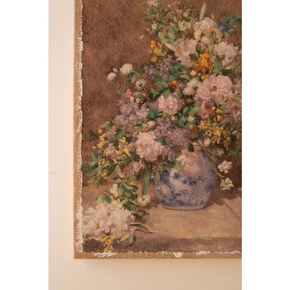 Set of Two Canvas Paint Over Print Flowers