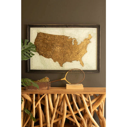 Framed Usa Print Under Glass