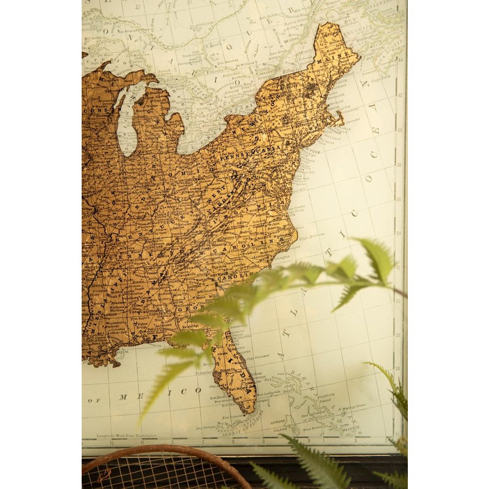 Framed Usa Print Under Glass
