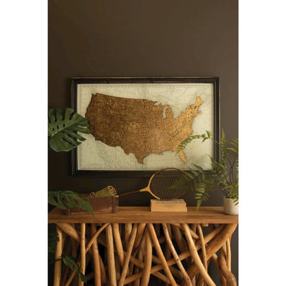 Framed Usa Print Under Glass