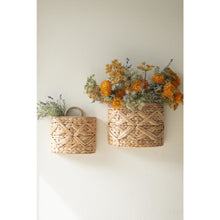Set of Two Water Hyacinth Wall Baskets