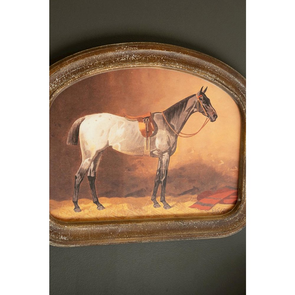 Set Of Two Framed Horse Prints Under Glass