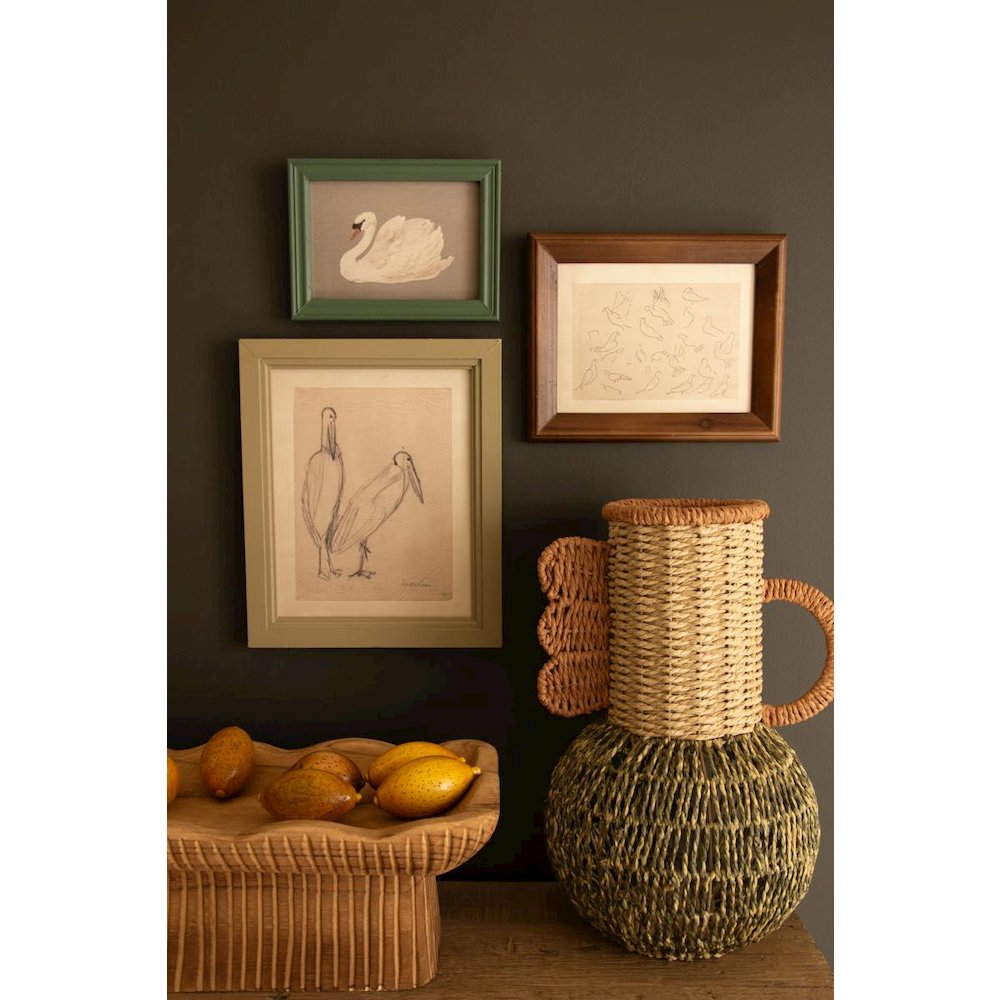 Set of Three Framed Birds Under Glass