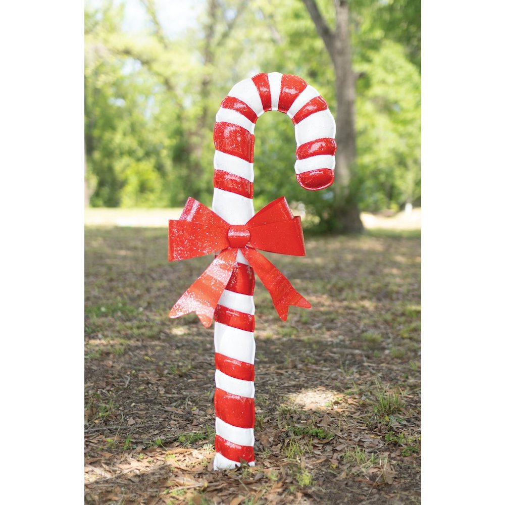 Metal Candycane Yard Stake