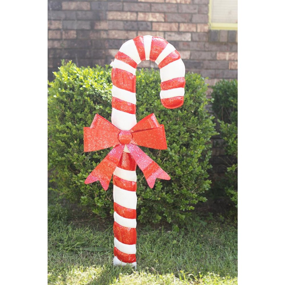 Metal Candycane Yard Stake