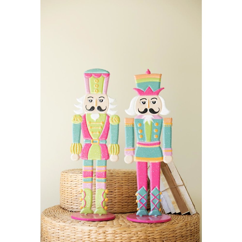 Set of Two Painted Metal Nutcrackers