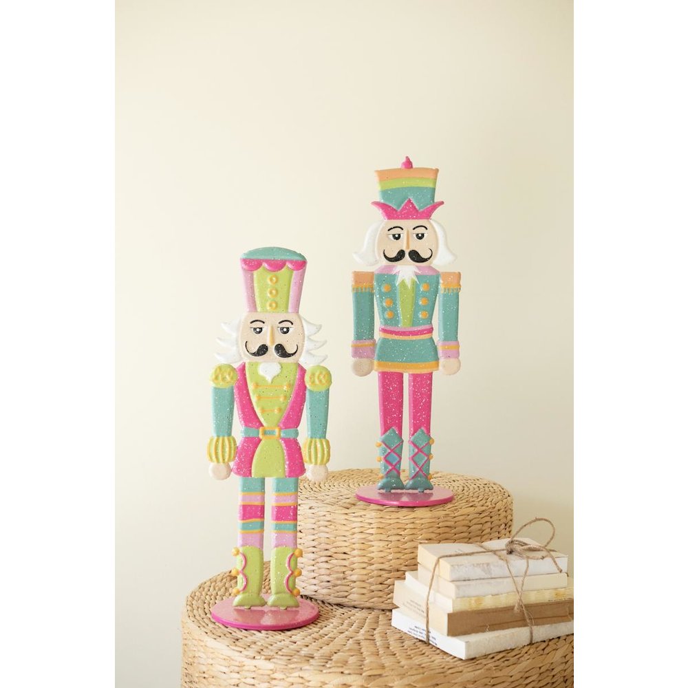 Set of Two Painted Metal Nutcrackers