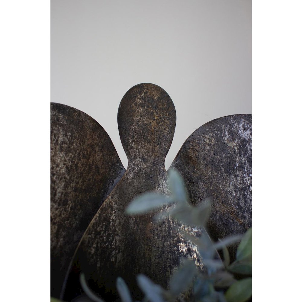 Set Of Two Rustic Metal Angel Candle Holders