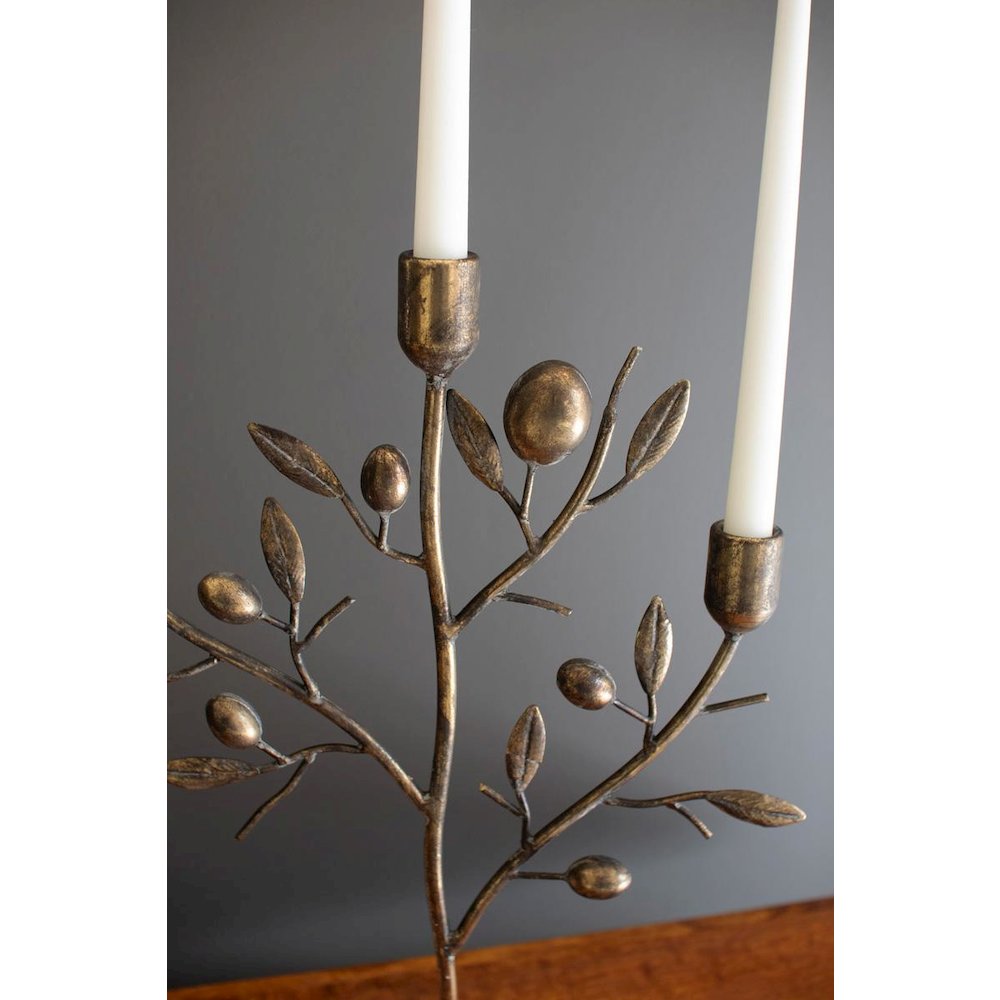 Antique Brass Fruit Tree Taper  Candelabra