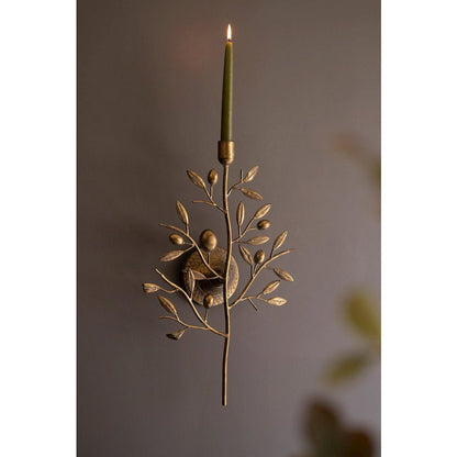 Antique Brass Fruit Tree Taper Wall Sconce
