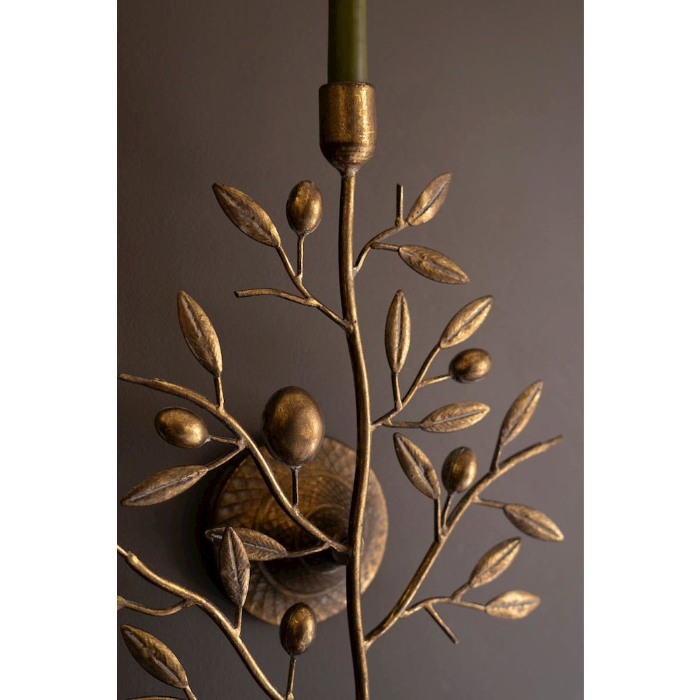 Antique Brass Fruit Tree Taper Wall Sconce