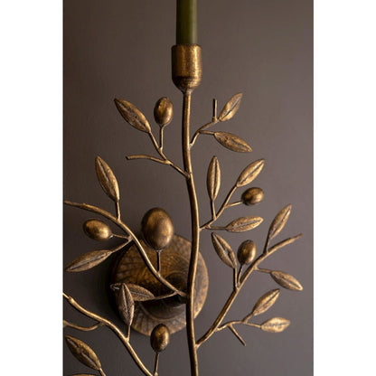 Antique Brass Fruit Tree Taper Wall Sconce