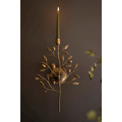 Antique Brass Fruit Tree Taper Wall Sconce