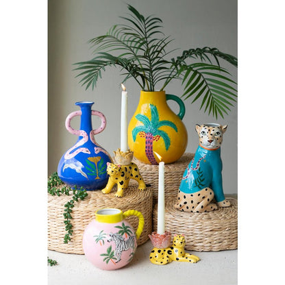 Ceramic Palm Tree Vase With Handle