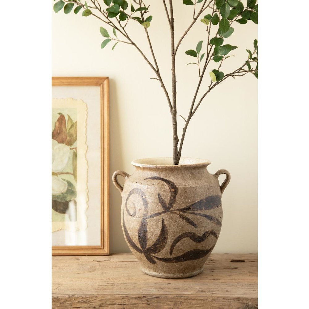 Rustice Ceramic Vessel with Two Handles