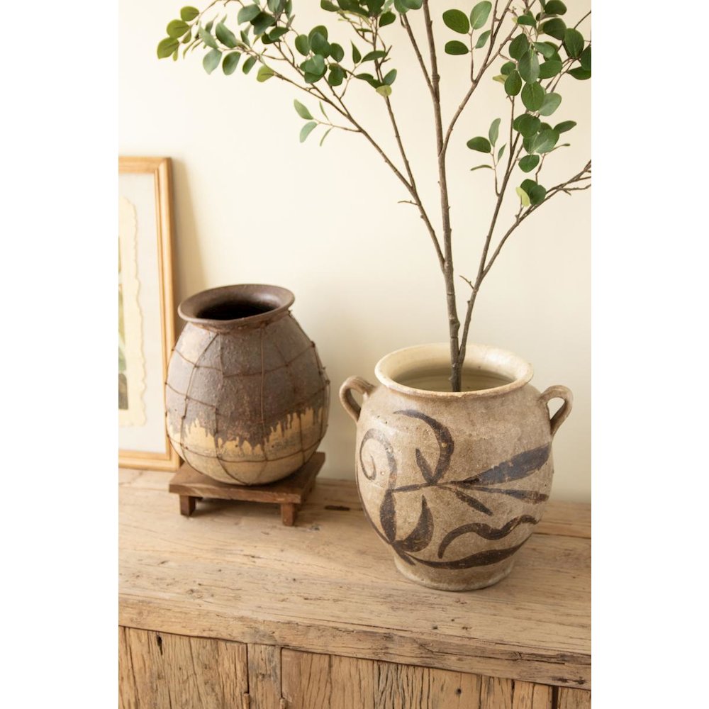 Rustice Ceramic Vessel with Two Handles