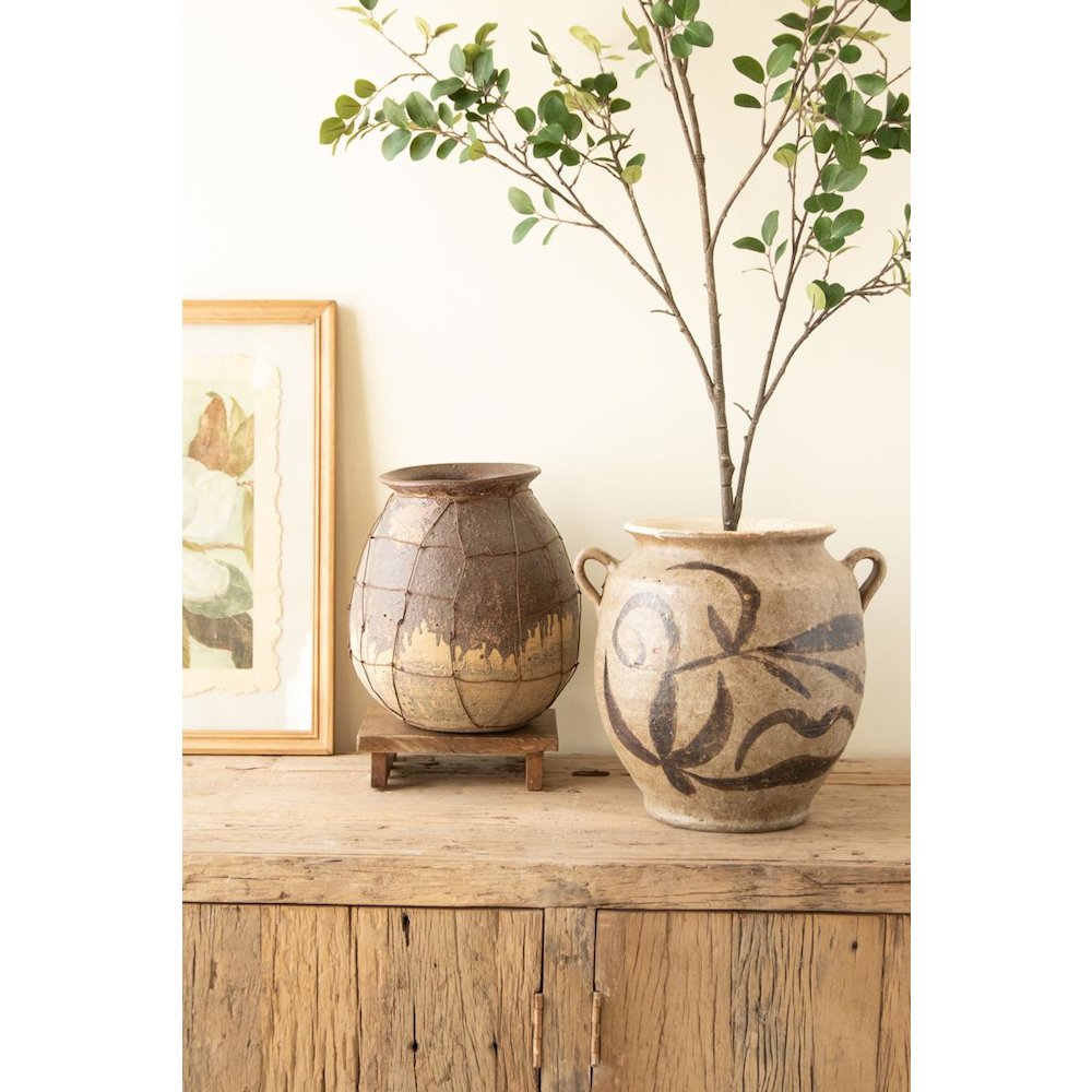 Rustice Ceramic Vessel with Two Handles
