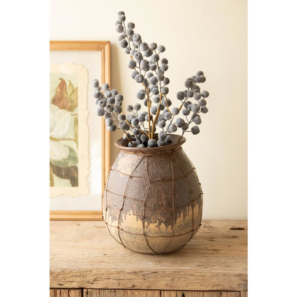 Rustice Ceramic Vessel with Wire Detail