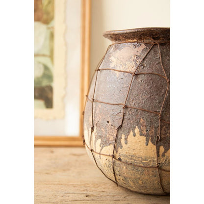 Rustice Ceramic Vessel with Wire Detail