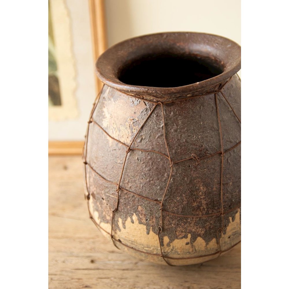 Rustice Ceramic Vessel with Wire Detail