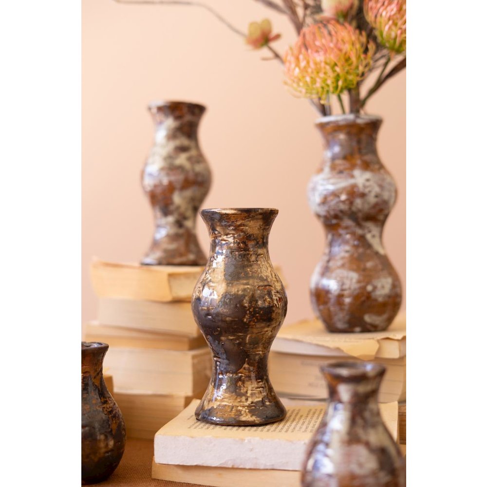 Set of Nine Bud Vases - Rustic Finish
