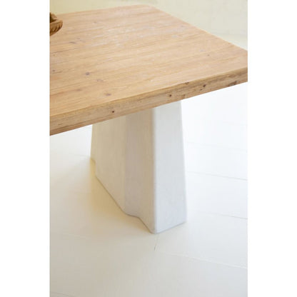 Textured Based Table with Wooden Top