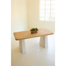 Textured Based Table with Wooden Top