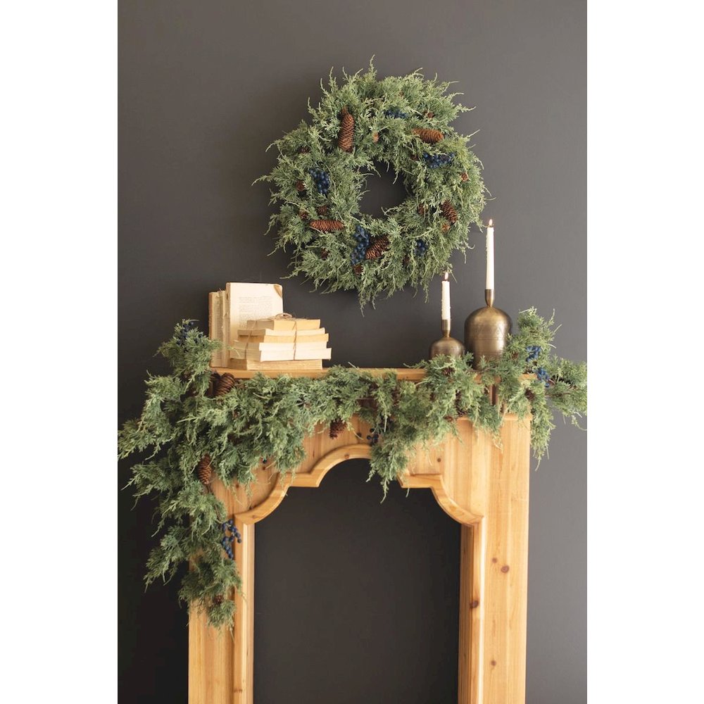 Faux Fir Christmas Wreath with Berries