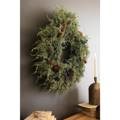 Faux Fir Christmas Wreath with Berries