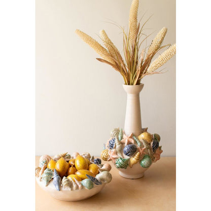 Ceramic Coastal Bottle Vase With Long Neck