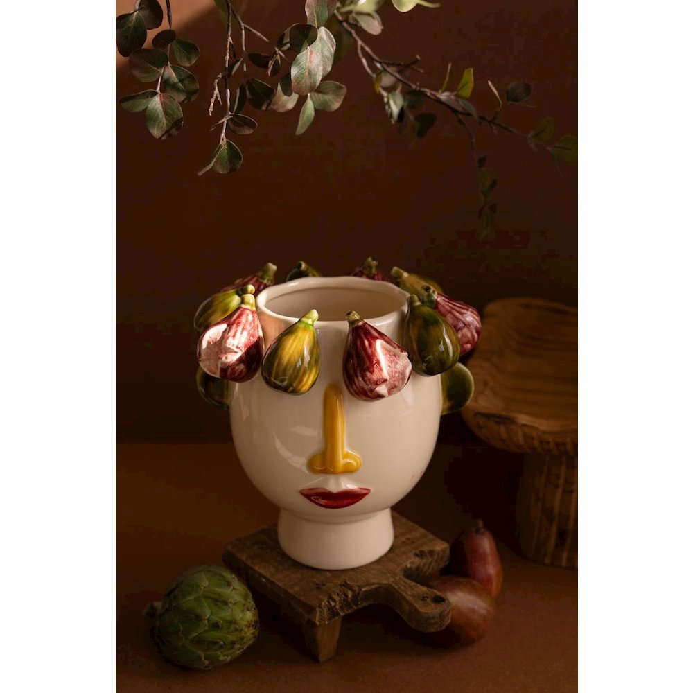 Ceramic Head Vase with Figs