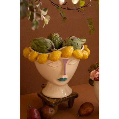 Ceramic Head Vase with Lemons