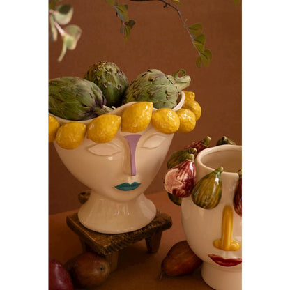 Ceramic Head Vase with Lemons